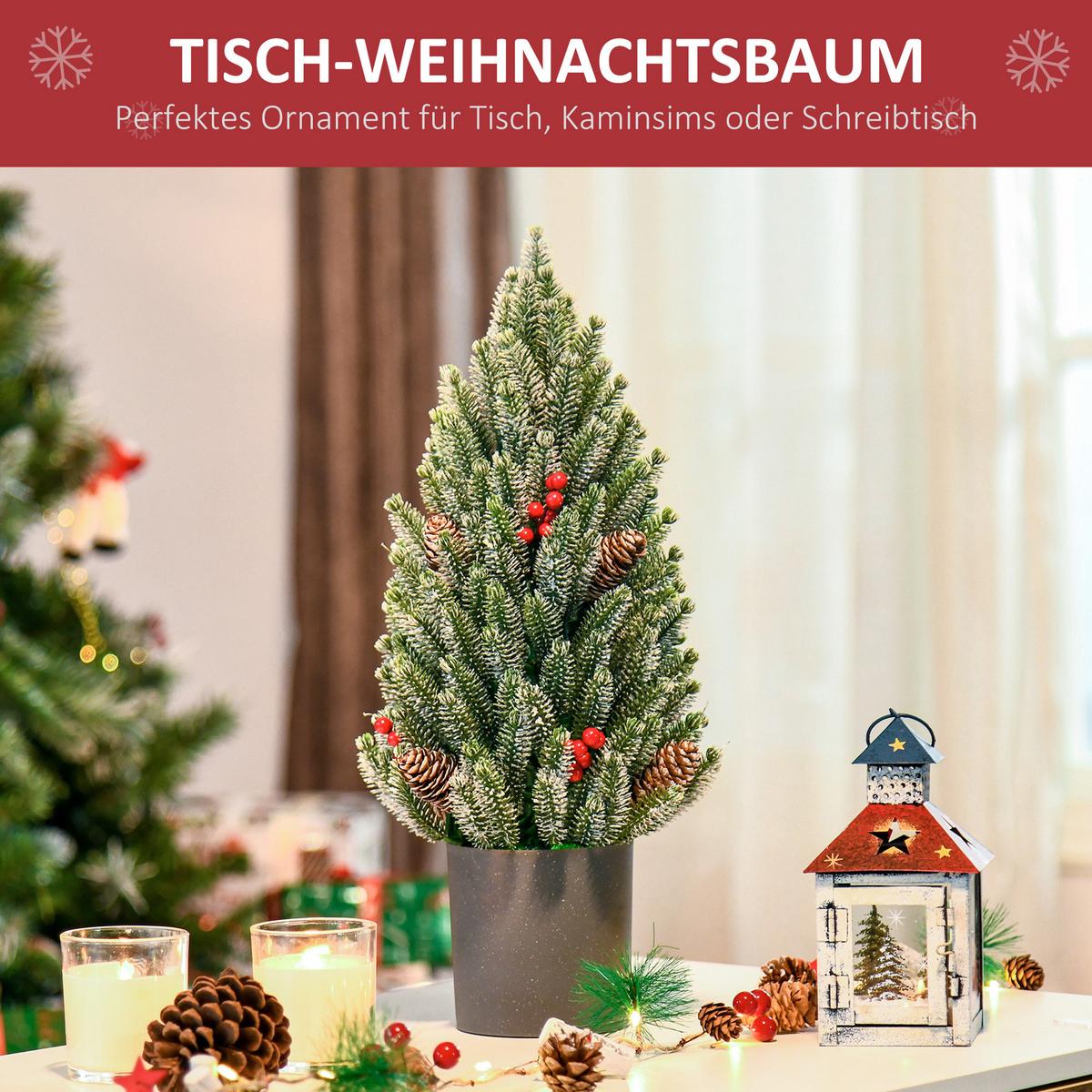 KÜNSTLICHER Weihnachtsbaum Tisch-Christbaum 170 Äste PE Kunststoff Grün - Grün, Kunststoff (47cm) - HOMCOM