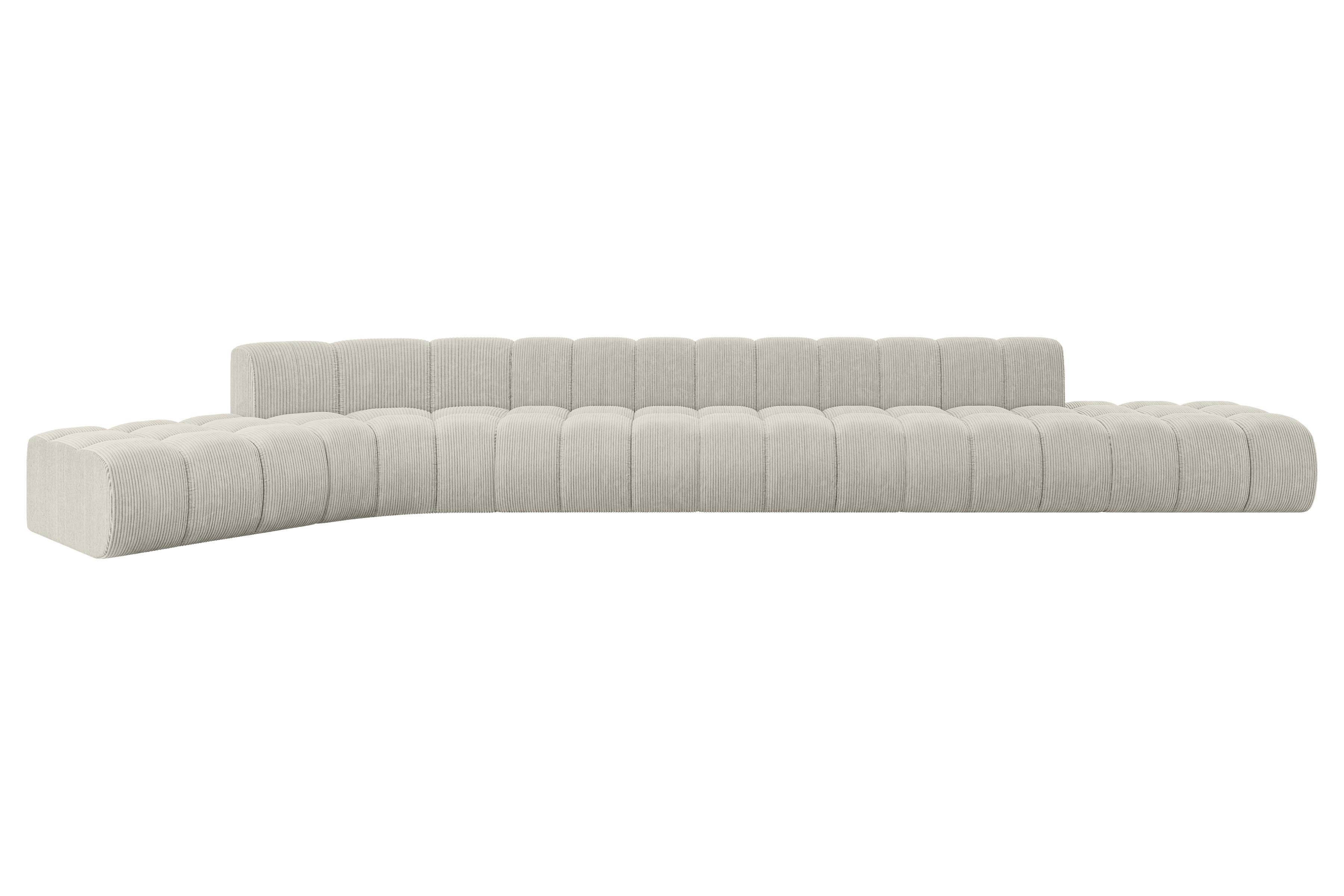 ECKSOFA modulares Sofa Solven-L3 - 562x174x70 cm Creme - Hellgrau/Creme, Holzwerkstoff/Textil (562/174cm) - ALTDECOR