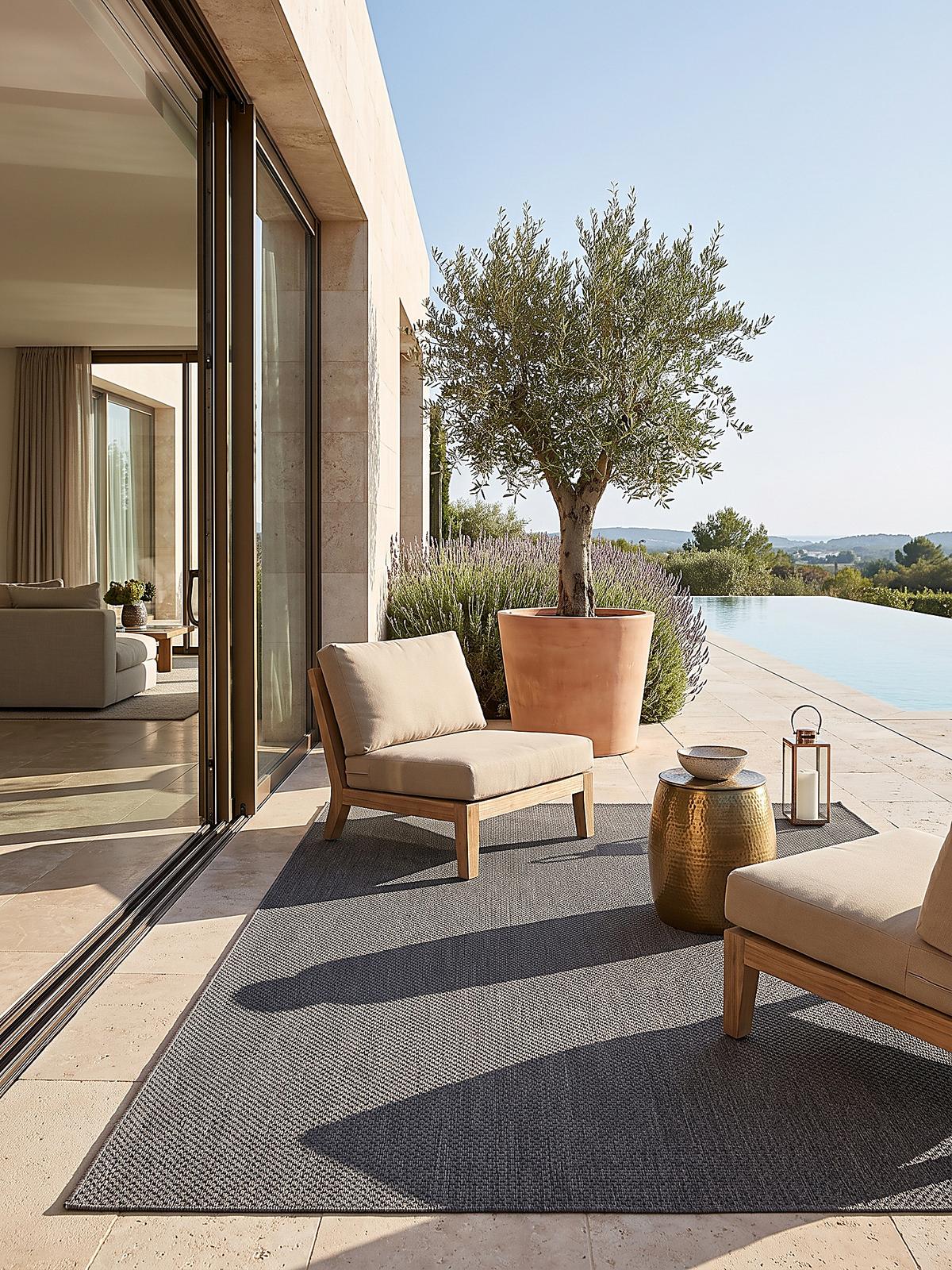 FLACHWEBTEPPICH Uni BORNO Polypropylen Anthrazit 200 x 280 cm - Anthrazit, Textil (200/280cm) - KADIMA DESIGN