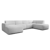 WOHNLANDSCHAFT Didim Ivory 378/220/78 cm – großes Sofa stilvoll & bequem R - Greige/Champagner, Kunststoff/Textil (378/78/220cm) - AX Living