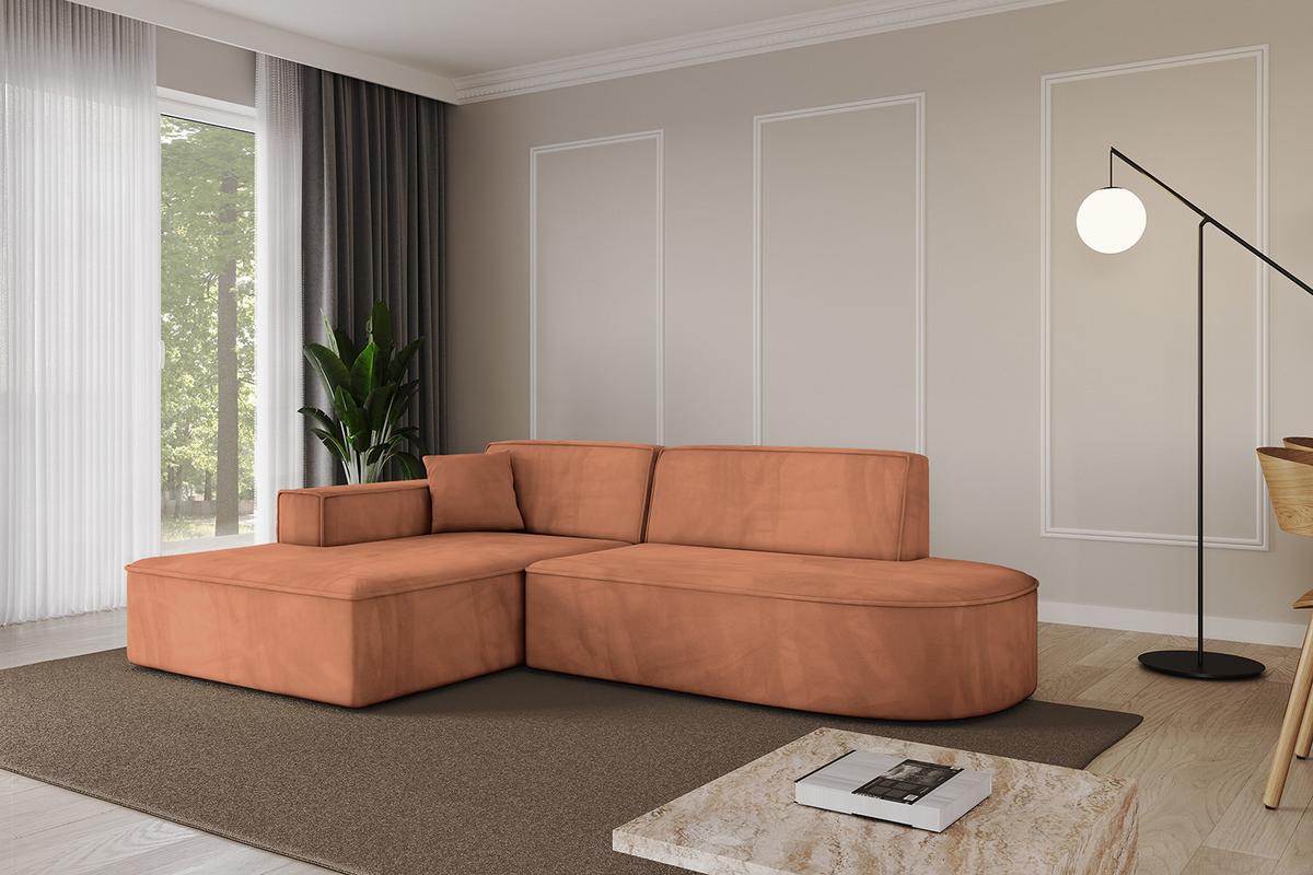 ECKSOFA Ottomane Links IREA-L1-v4 - 234x171x79 cm Koralle - Koralle, Holzwerkstoff/Textil (234/171cm) - ALTDECOR