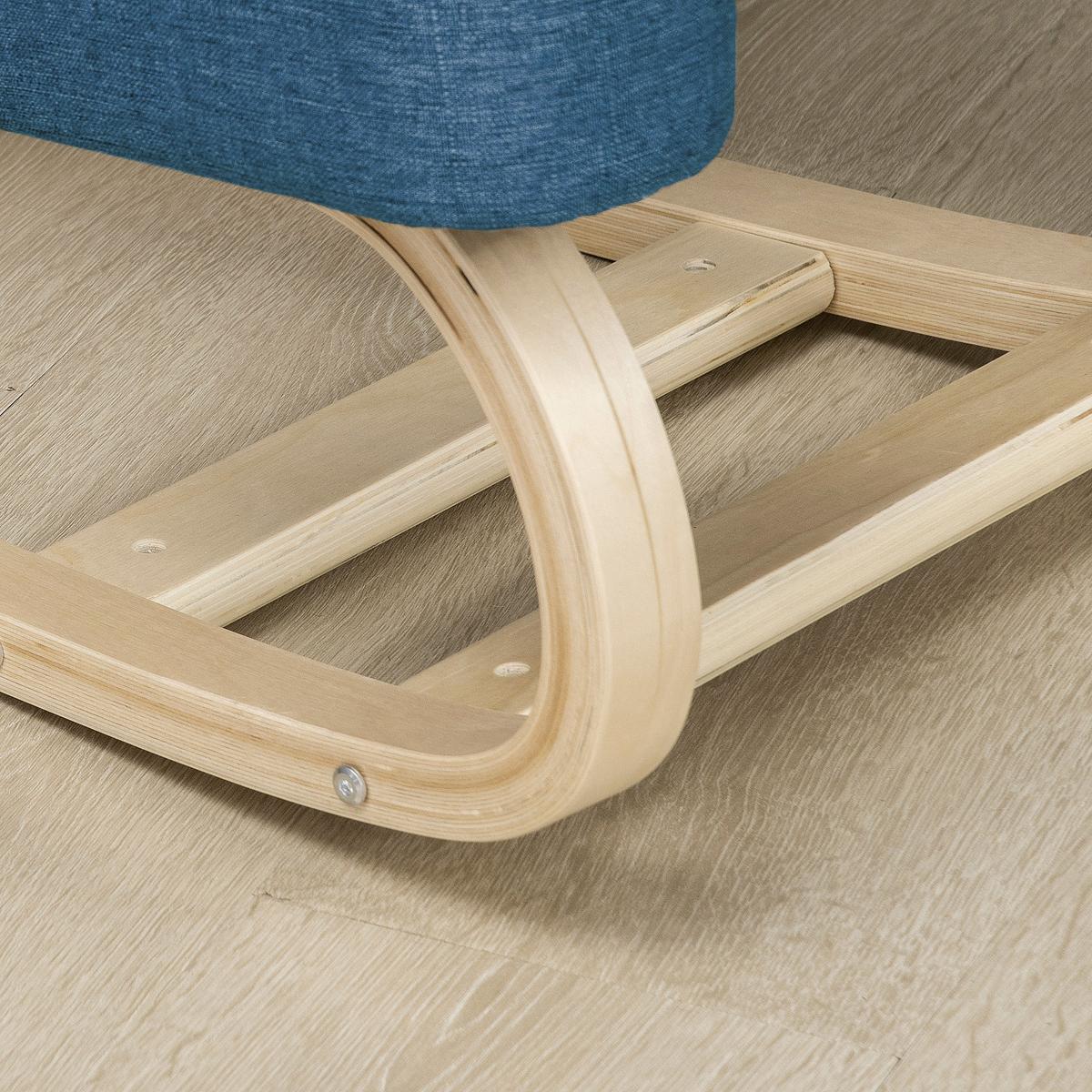 KNIESTUHL Birke Polyester Blau - Blau, Holz (51/58/69cm) - Vinsetto