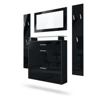 GARDEROBE Malea Front in Schwarz Hochglanz - Schwarz Hochglanz, Holzwerkstoff (180/180/23cm) - Vladon