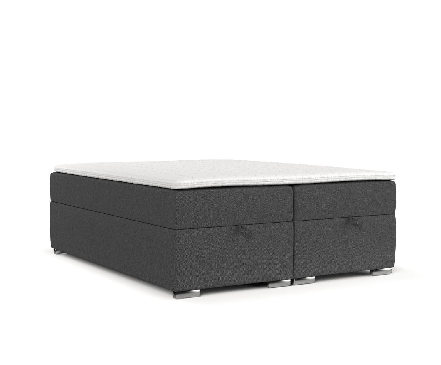 BOXBETT Reto 180/200 cm Anthrazit im Megan Stoff - Chromfarben/Anthrazit, Holz/Holzwerkstoff (180/200cm) - AltaBeds