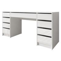 SCHREIBTISCH Ada Bis - Weiß Hochglanz/Weiß, Holzwerkstoff (154/55/76cm) - MIRJAN24