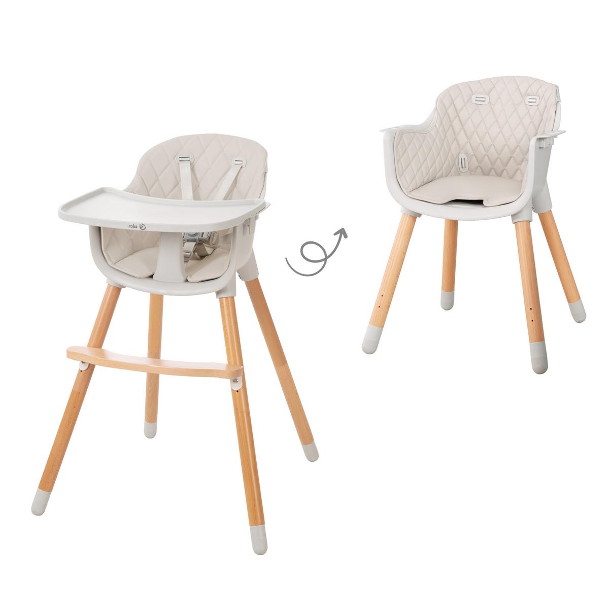 KINDERHOCHSTUHL Style Up Wood Grau - Grau, Holzwerkstoff/Textil (57/83.5/57cm) - Roba