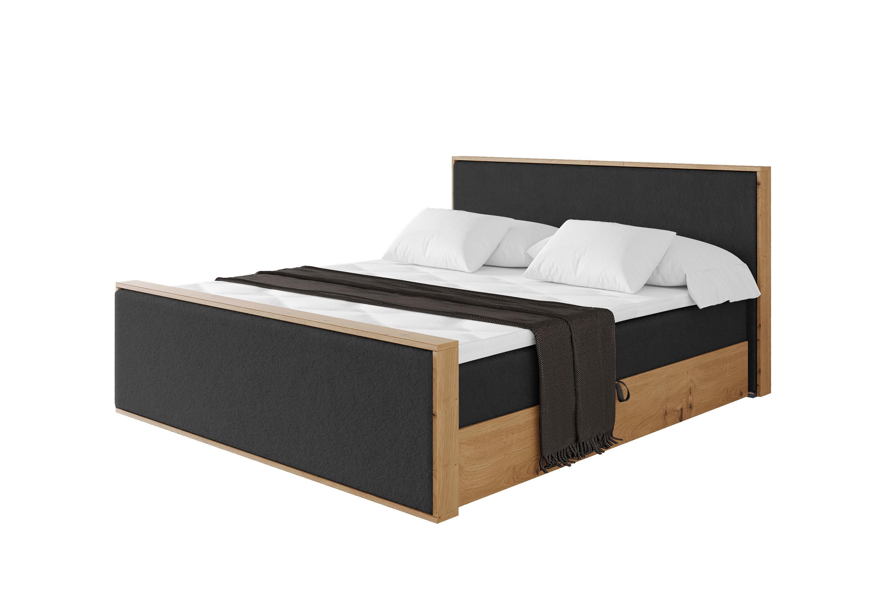 BOXBETT LOLLI9 -Z 180x200 - H4 Schwarz - Schwarz Hochglanz, Holzwerkstoff (180/200cm) - ALTDECOR