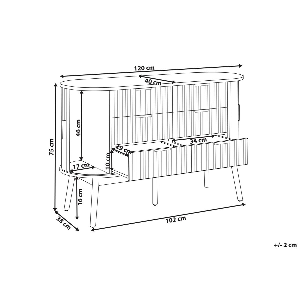 KOMMODE mit 6 Schubladen Braun Selah - Braun, Holzwerkstoff (120/75/40cm) - Beliani
