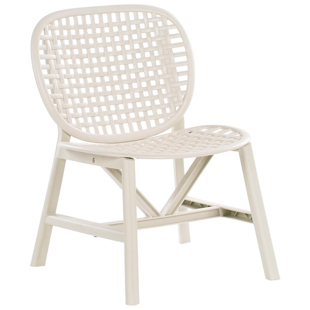 BISTRO-SET Cremeweiß Sicelle - Weiß, Kunststoff - Beliani