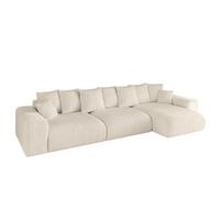 ECKSOFA Ottomane rechts ESKAR-L2 364x176x72 Taupe Cord - Taupe/Schwarz, Holzwerkstoff/Kunststoff (176/364cm) - ALTDECOR