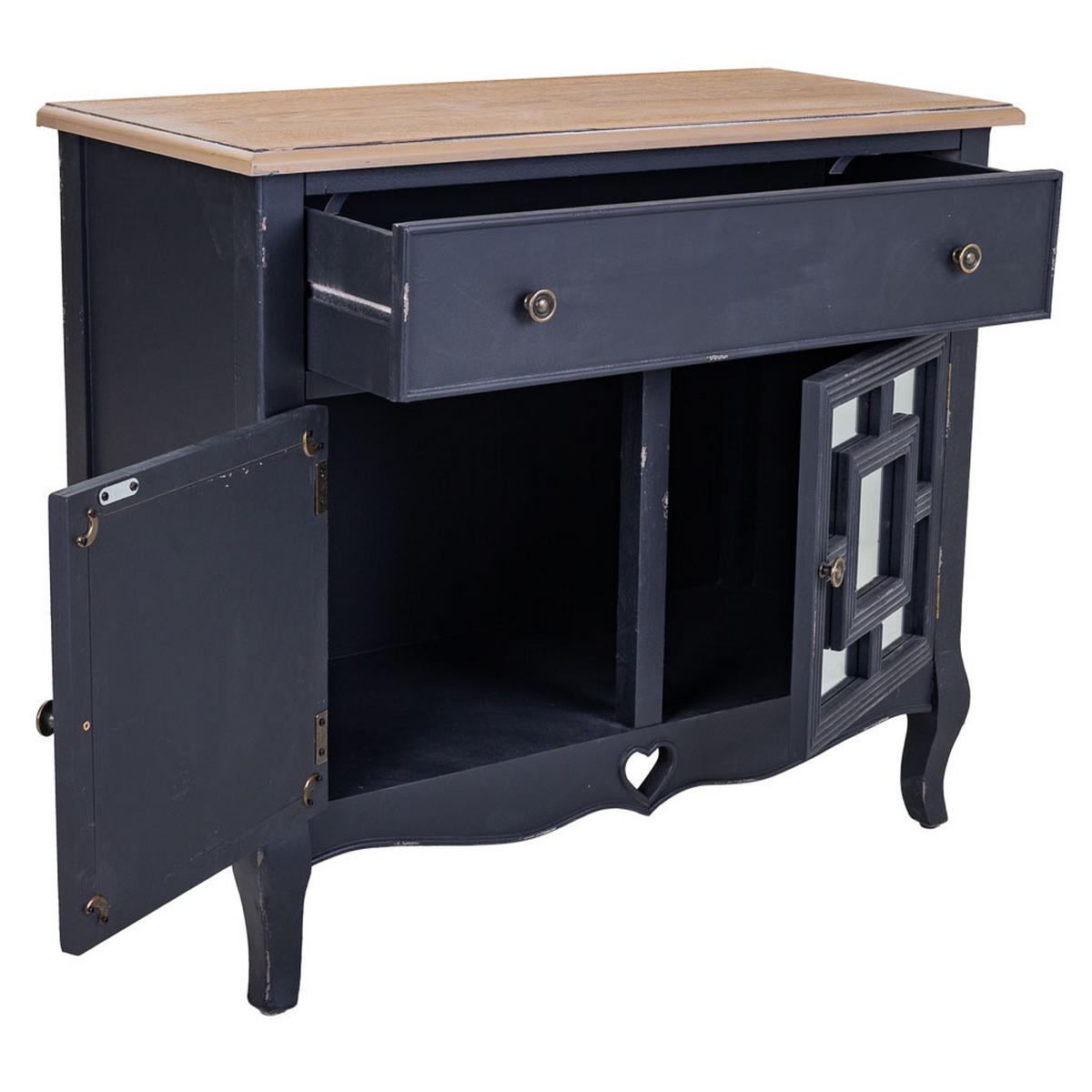ANRICHTE aus Holz 83x36x72 Cm - Schwarz, Holz (83/72/36cm) - Wanderlust