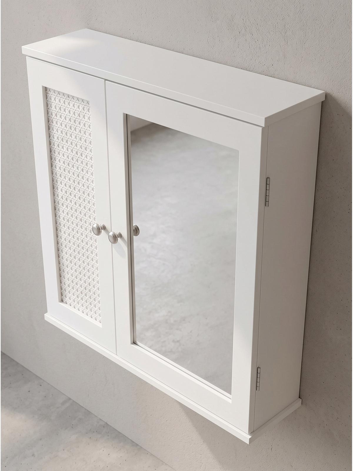 WANDSCHRANK ADOUR, MDF, mit Stauraum, Weiß, 60 x 15 x 50 cm - Weiß, Holzwerkstoff/Metall (60/50/15cm) - KADIMA DESIGN