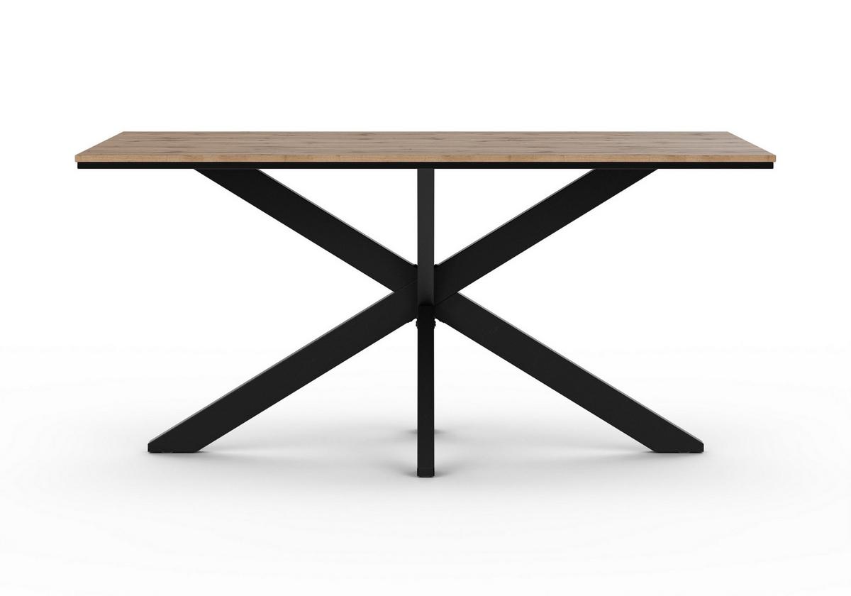 ESSTISCH DARGO 160 x 90 x 73,5 cm - Eiche Wotan/Schwarz, Holz (160/90/73.5cm) - MASSENO