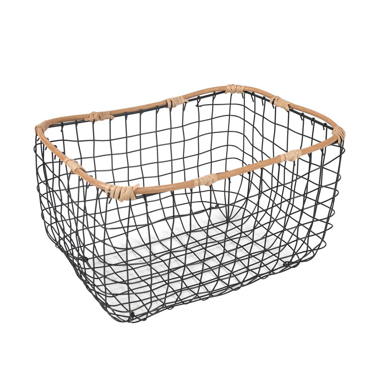 METALLKÖRBE JIMO 3er Set schwarz - Schwarz, Metall (39/22/29cm) - IDIMEX