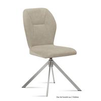ESSZIMMERSTUHL drehbar (2er-Set) Deandra 51x92x60 Edelstahl/Natur - Edelstahlfarben/Naturfarben, Kunststoff (60/92/51cm) - 58aufmkessel