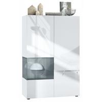 VITRINE Morena Einsatz in Grau Hochglanz - Grau, Holzwerkstoff (91.5/136.5/37cm) - Vladon