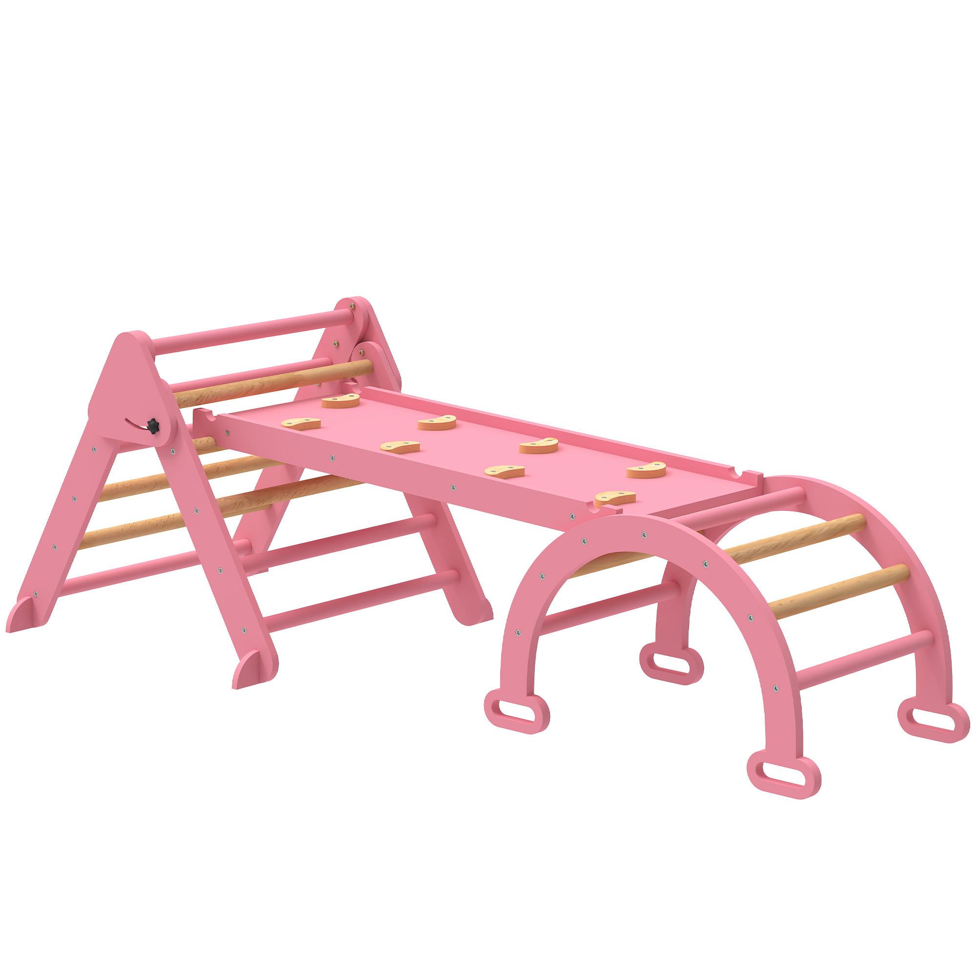 KLETTERGERÜST Pappelholz Kieferholz Rosa - Rosa, Holz (70/59/188cm) - AIYAPLAY