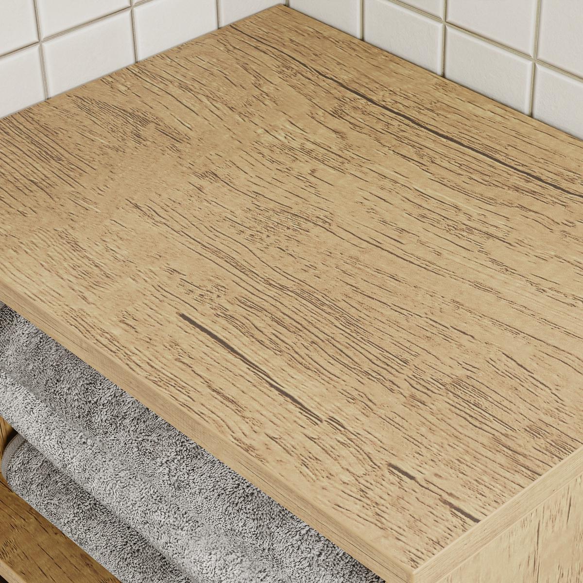 WÄSCHESCHRANK mit Klapptür und integriertem Wäschekorb BZR236-E-N - Hellbraun/Ahornfarben, Holzwerkstoff/Fell (30/90/40cm) - SoBuy
