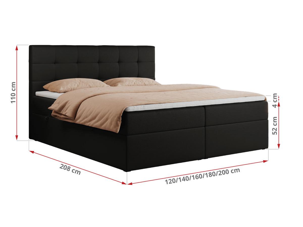 BOXBETT CENTO 200/200 Schwarz Kunstleder - H4 - Schwarz, Holz/Textil (200/200cm) - MKS