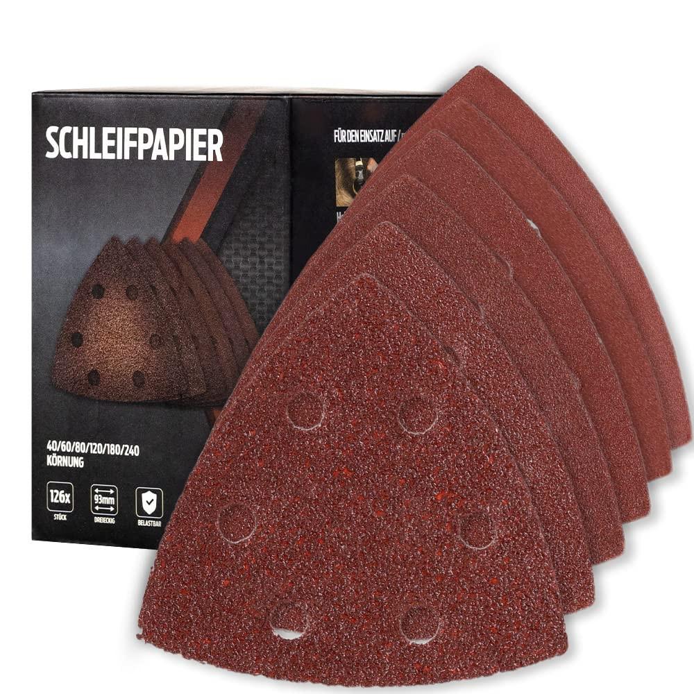 SCHLEIFPAPIER triangular 126 Stück - Rostfarben, Kunststoff (9/9/12cm) - bestTools