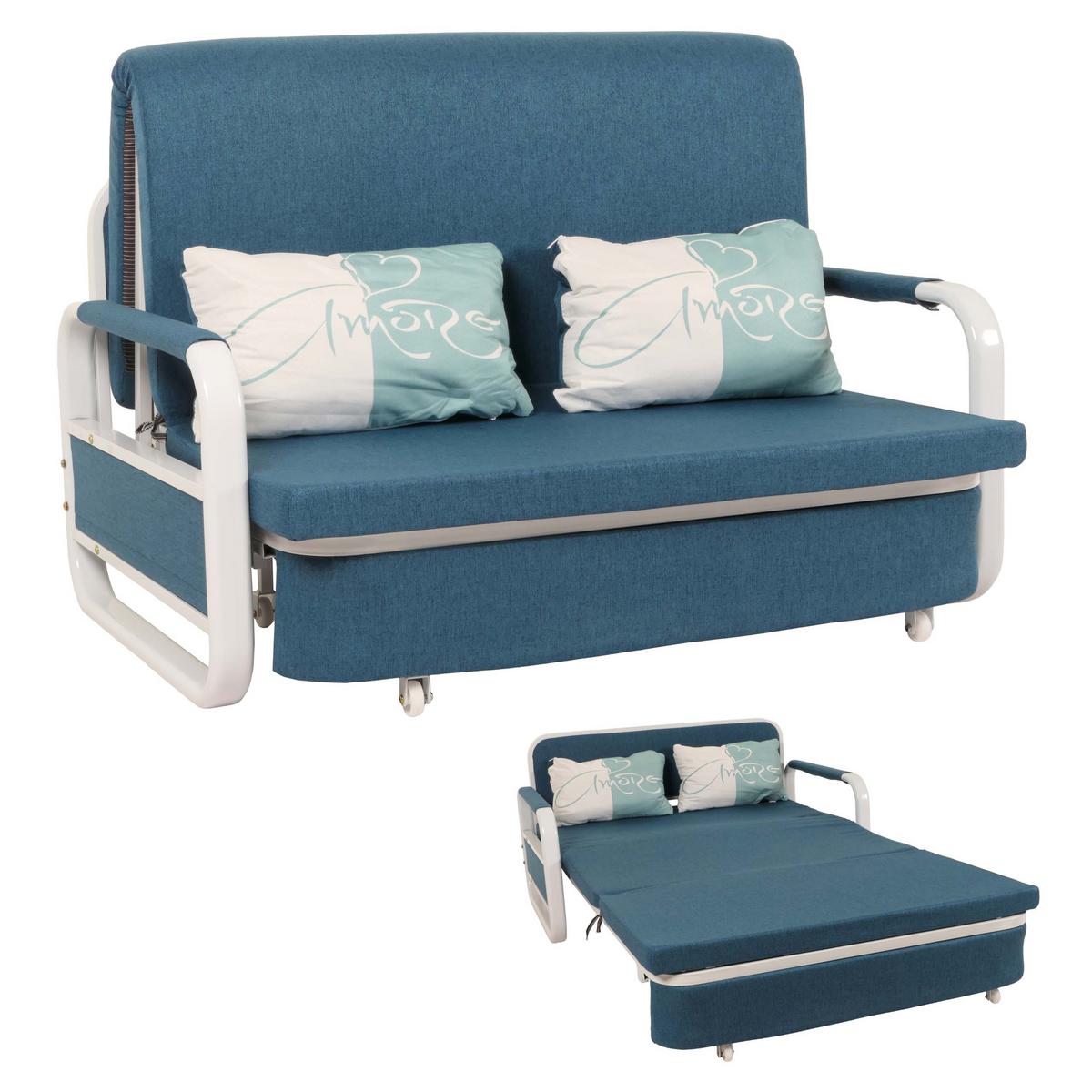 SCHLAFSOFA Blau - Blau/Dunkelblau, Textil (130/71/185cm) - MCW