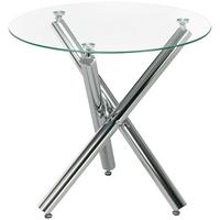 ESSTISCH, Glas, Stahl, Transparent - Transparent, Glas (80/80/74cm) - HOMCOM
