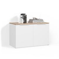 KOMMODE Piave Weiß/Sonoma mit 2 Türen - Weiß/Sonoma Eiche, Holzwerkstoff (80/50/40cm) - Livinity®