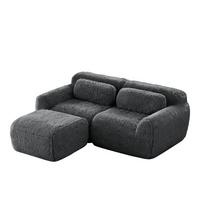 ECKSOFA plüsch grau modular & ohne montage - Grau, Textil (204/179cm) - Urban Meuble