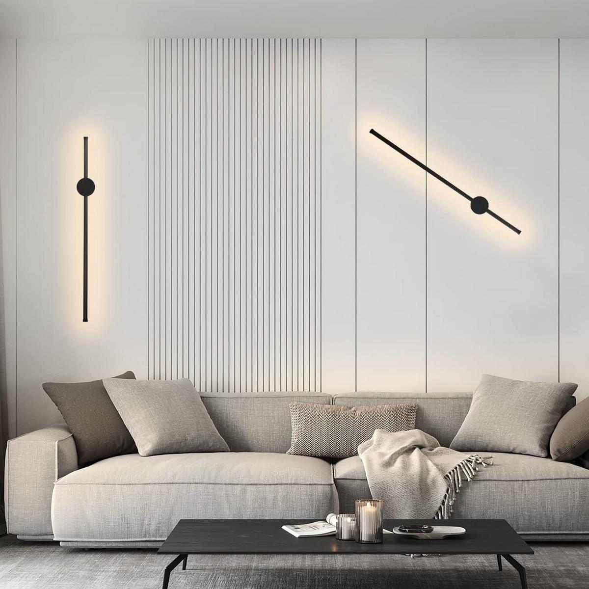 LED - WANDLEUCHTE Flussith (2er-Set) 10.0/6.0/60.0 cm - Schwarz, Metall (10/6/60cm) - ZMH