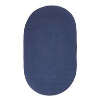 TEPPICH geflochten oval 50/80 cm - Dunkelblau, Textil (50/80cm) - Homescapes