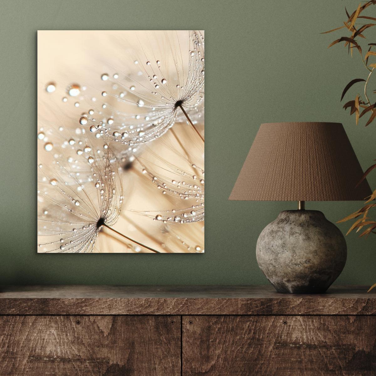 METALLBILD Löwenzahn - Abstrakt - Natur - Beige 30x40 cm - Braun, Metall (30/40cm) - MuchoWow