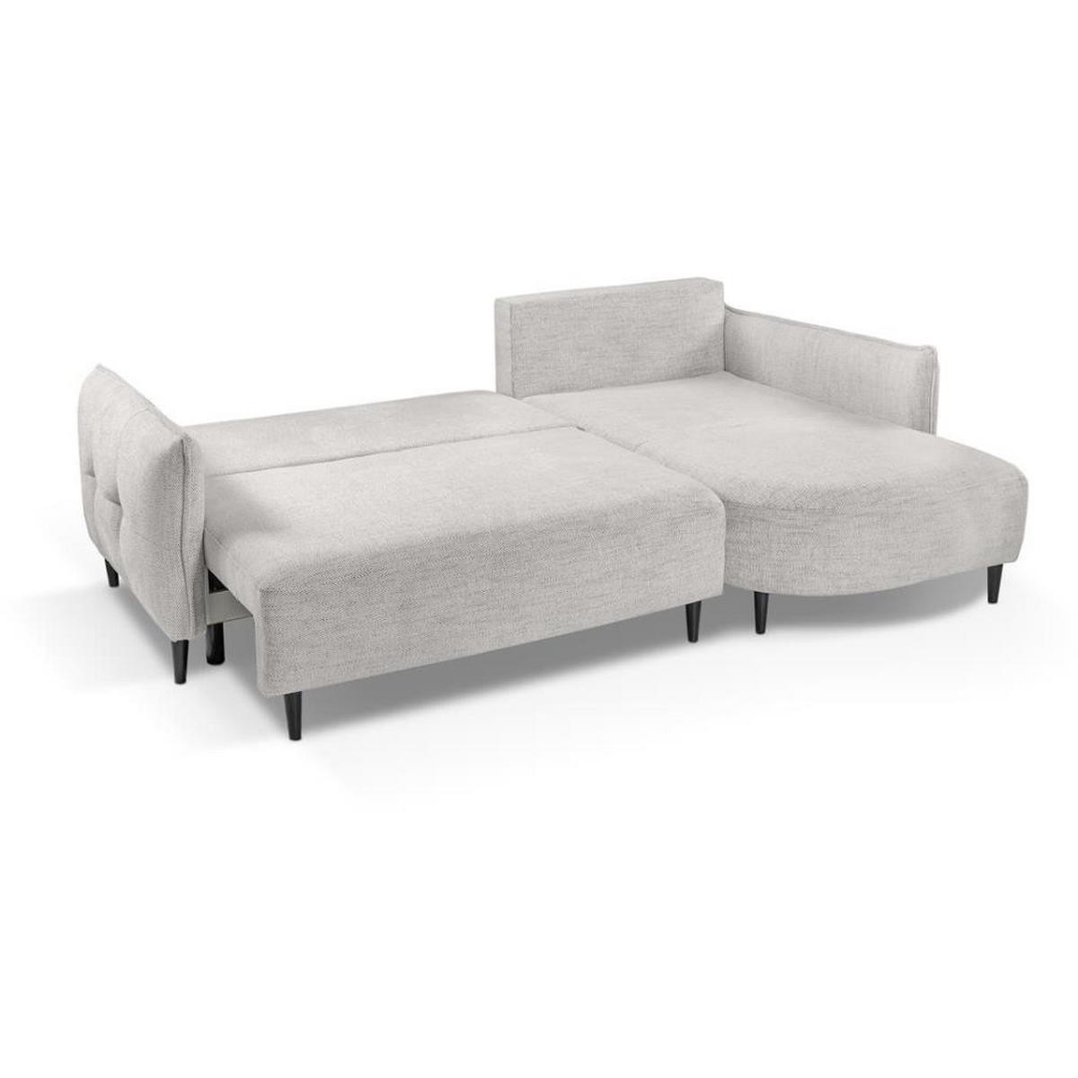ECKSCHLAFSOFA Sycylia rechts beige - Beige/Schwarz, Textil (244/165cm) - Beautysofa