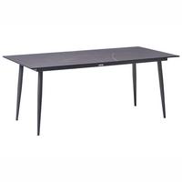 GARTENTISCH 180/90 cm Marmor Optik Grauer Marmor Tolentino - Dunkelgrau, Kunststoff (180/90/75cm) - Beliani