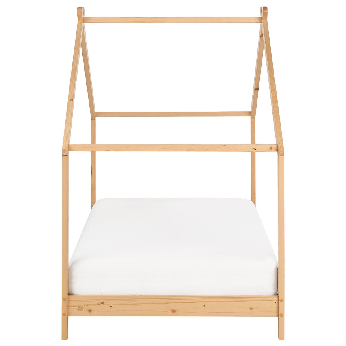 KINDER-HAUSBETT Heller Holzfarbton 90-200 cm Orlu - Eschefarben, Holz (90/200cm) - Beliani
