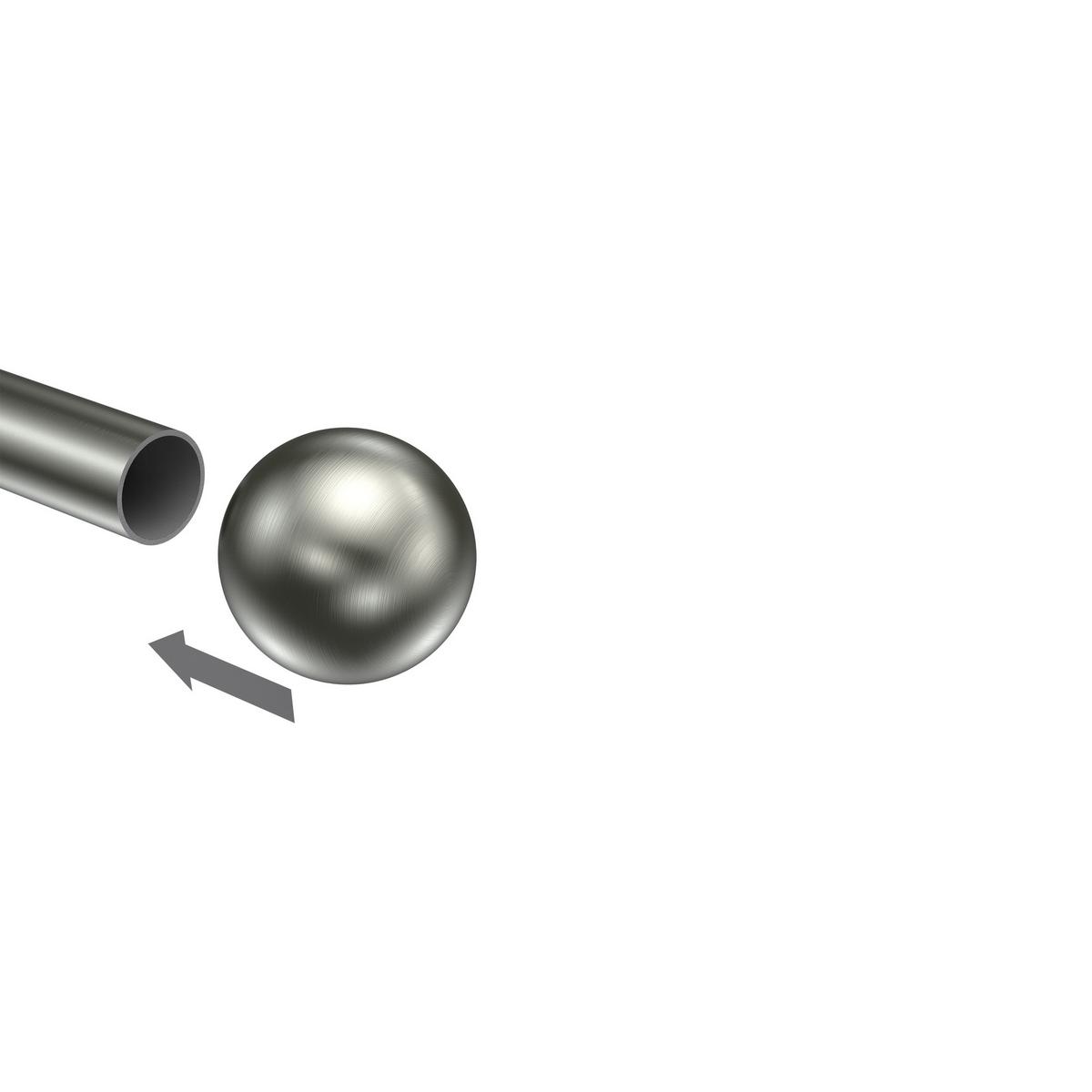 ENDSTÜCKE FÜR GARDINENSTANGEN 20 mm Ø, Luino Edelstahl-Optik, Packung 2 Stück - Edelstahlfarben, Metall (2.5/3/3cm) - INTERDECO