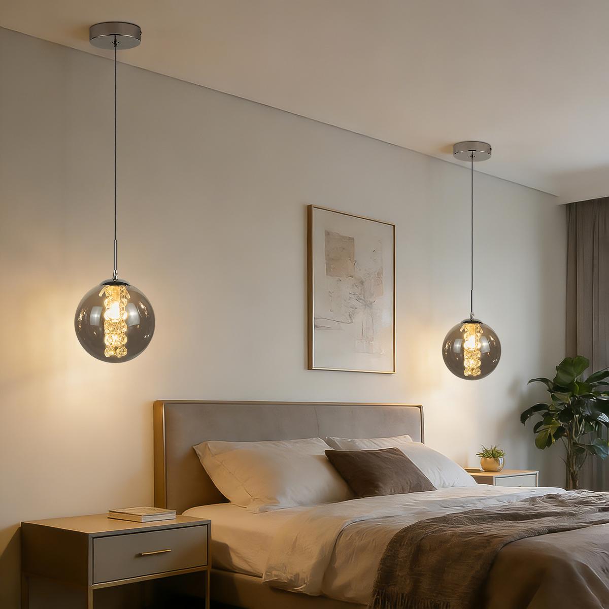 PENDELLEUCHTE Calenor 15/10/150 cm - Grau, Glas (15/10/150cm) - ZMH