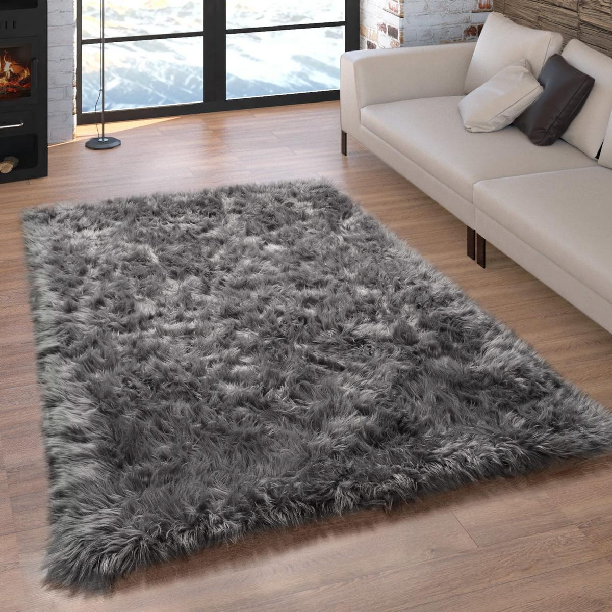 HOCHFLORTEPPICH Waschbar, einfarbig, Anthrazit, 60 x 100 cm - Anthrazit, Textil (100/60cm) - KADIMA DESIGN
