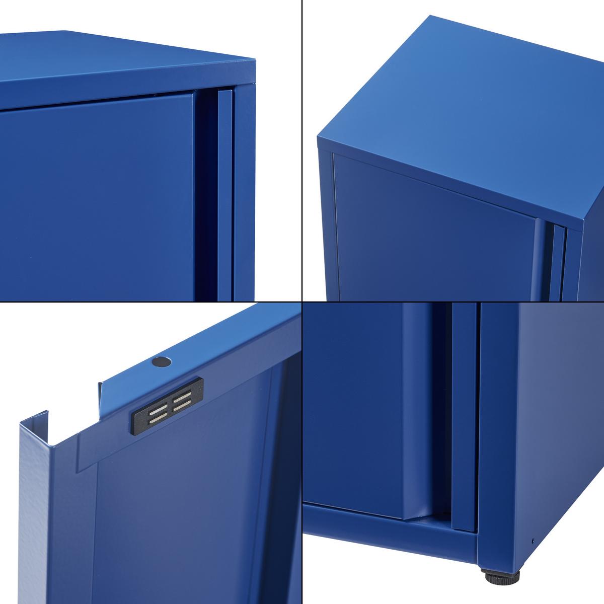 AKTENSCHRANK Burlöv - Blau, Metall (40/88/35cm) - [en.casa]