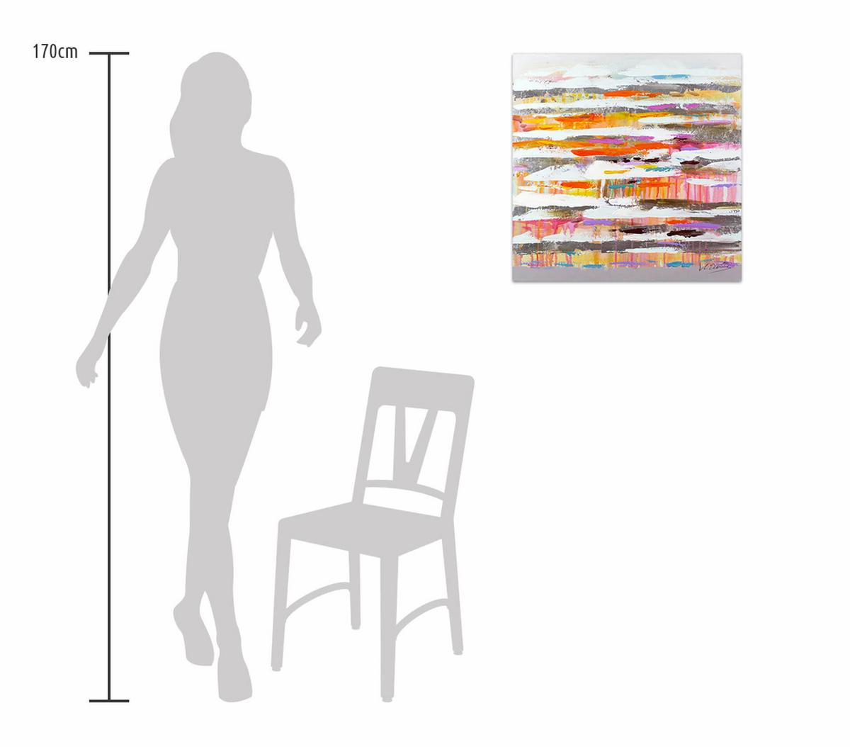 ÖLGEMÄLDE 60/60 cm - Blau/Gelb, Holz/Textil (60/60cm) - KUNSTLOFT