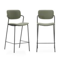 HOCKERN (Set aus 2) mit schwarzen metallbeinen - maika 44/51/66 cm - Grün, Kunststoff (51/66/44cm) - Calicosy