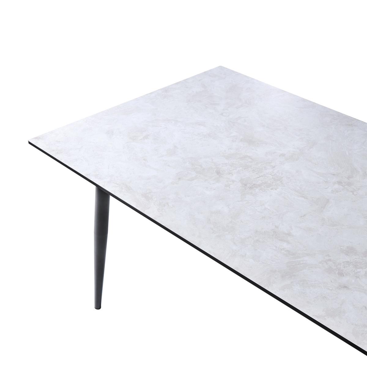 GARTENTISCH 180/90 cm Steinoptik Hellgrau Tolentino - Dunkelgrau, Kunststoff (180/90/75cm) - Beliani