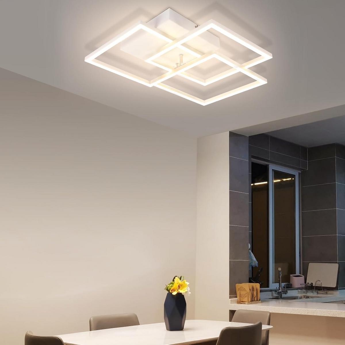 LED-DECKENLEUCHTE Kranzfluch 40.0/9.0/40.0 cm - Weiß, Metall (40/40/9cm) - ZMH