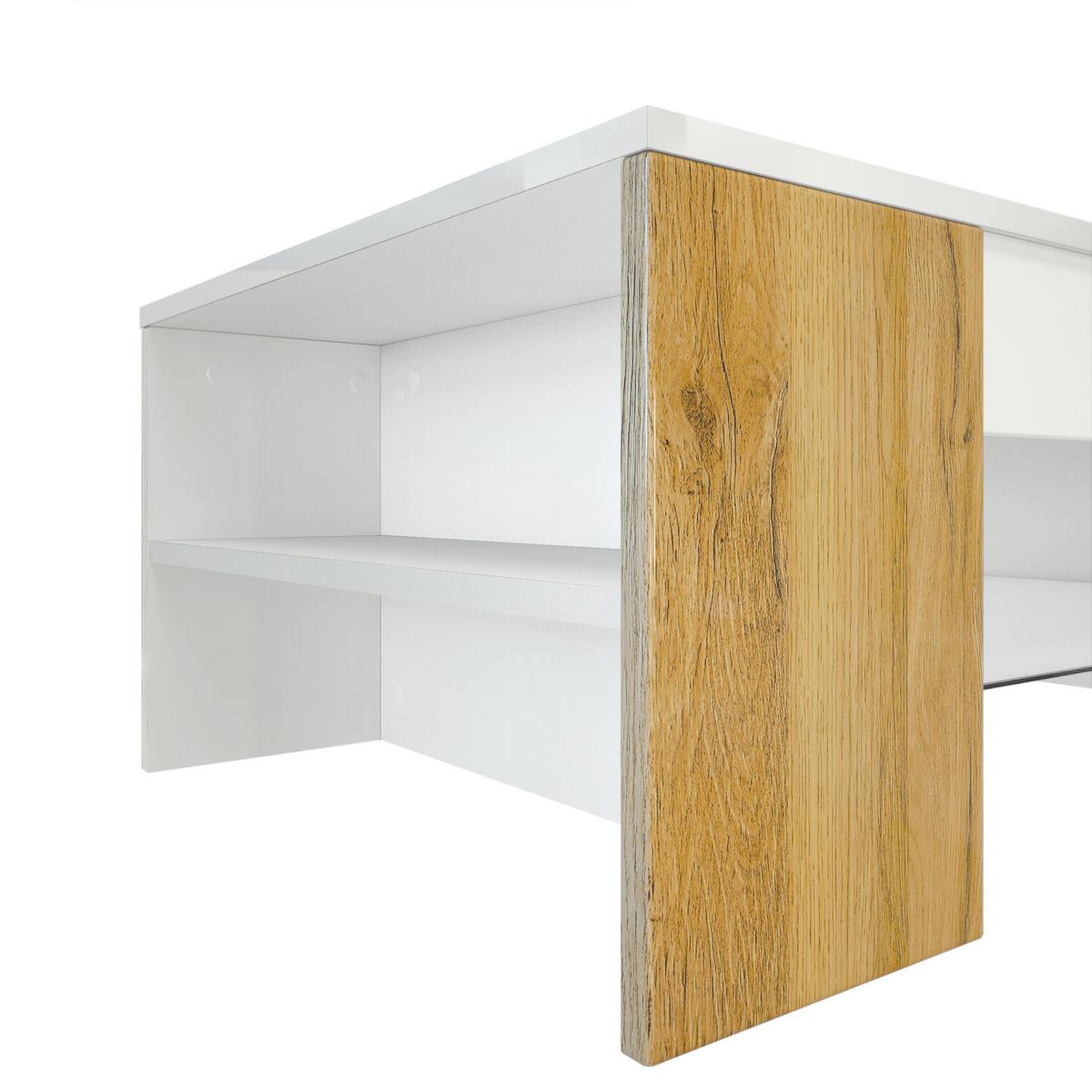 COUCHTISCH Clip Blenden in Schwarz Hochglanz - Schwarz Hochglanz, Holzwerkstoff (60/118/37cm) - Vladon