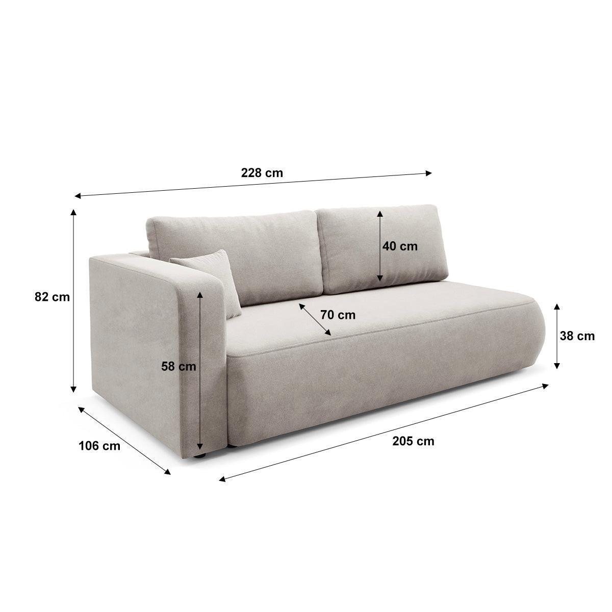 SOFA Antonio 3 Sitzplätze Hellgrau - Beige, Holz (228/82/106cm) - Petits-meubles