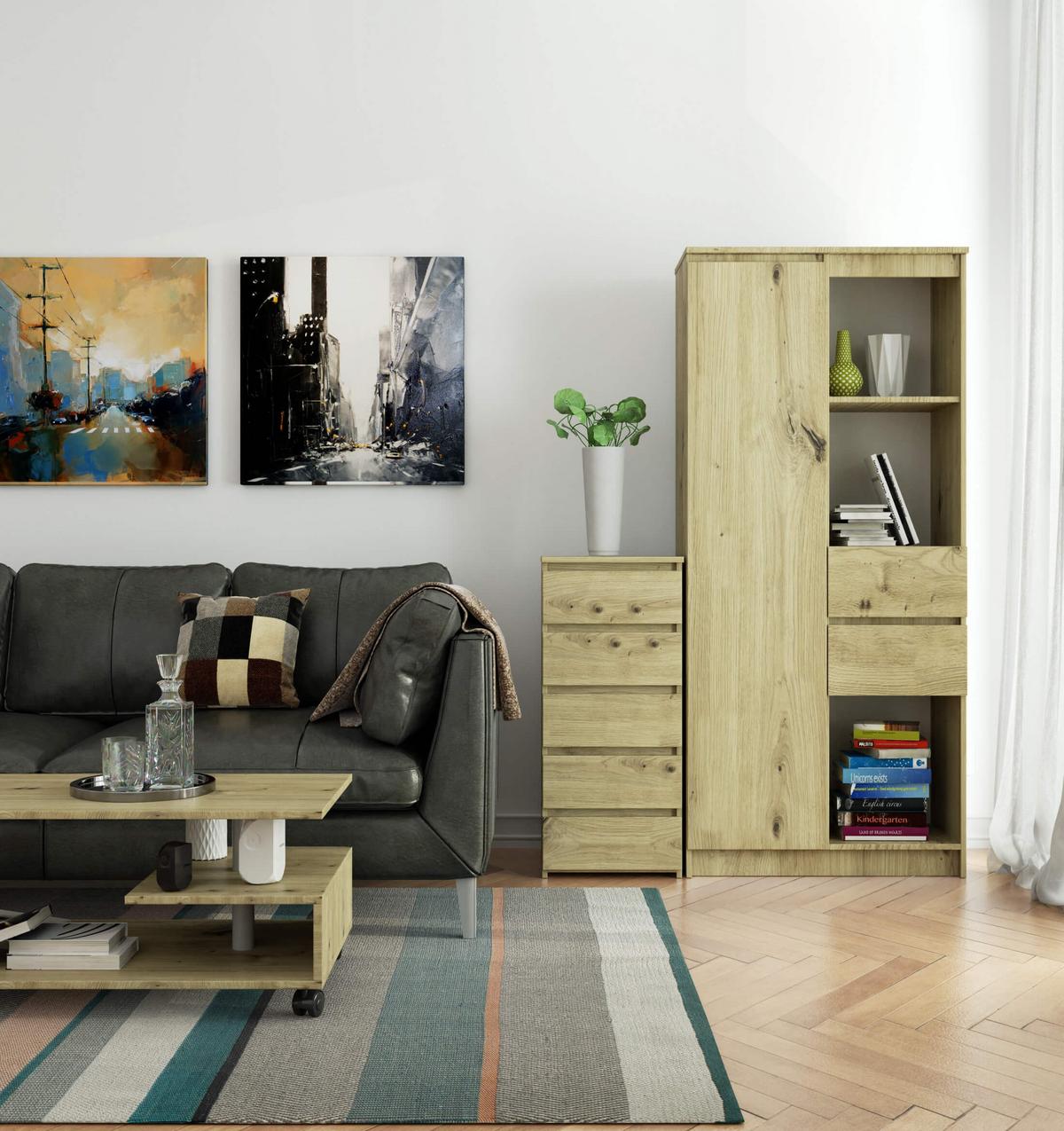 KOMMODE Eiche Artisan 92/40/35 - Eiche Artisan, Holzwerkstoff (40/92/35cm) - RAUMHIRSCH FURNITURE