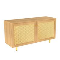 SIDEBOARD rattan naturholz 120cm 2 türen - Naturfarben, Holzwerkstoff (120/63/40cm) - Urban Meuble