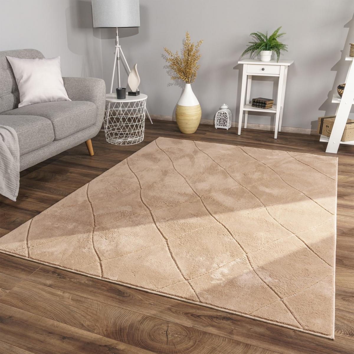 FLACHWEBETEPPICH Skandinavisch Beige 60 x 100 cm - Sandfarben, Kunststoff (60/100cm) - TT Home