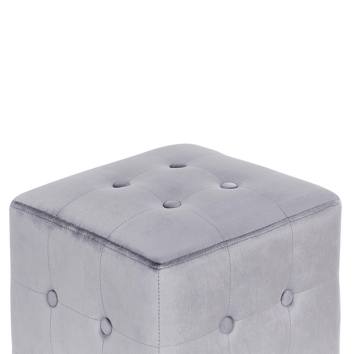 POUF WISCONSIN Samtstoff Grau - Lila, Textil (36/39/36cm) - Beliani