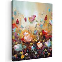 LEINWANDBILD Blumen - Kunst - Natur - Ölgemälde Room Decor 30x40 cm - Multicolor, Textil (30/40cm) - MuchoWow