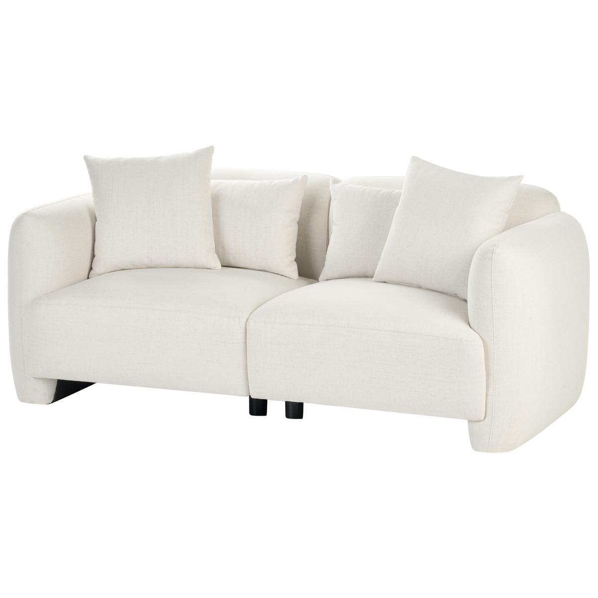 3-SITZER-SOFA Stoff Cremeweiß Ekenes - Creme, Textil (182/72/90cm) - Beliani